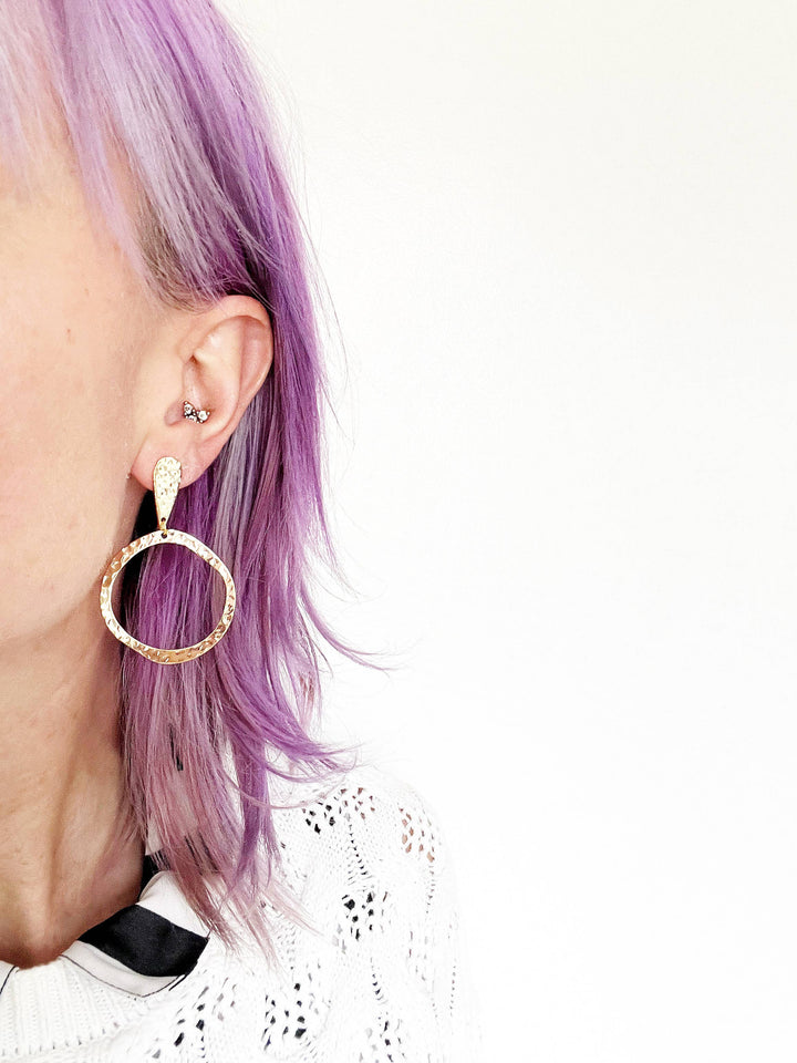 Hammered Hoop Earrings