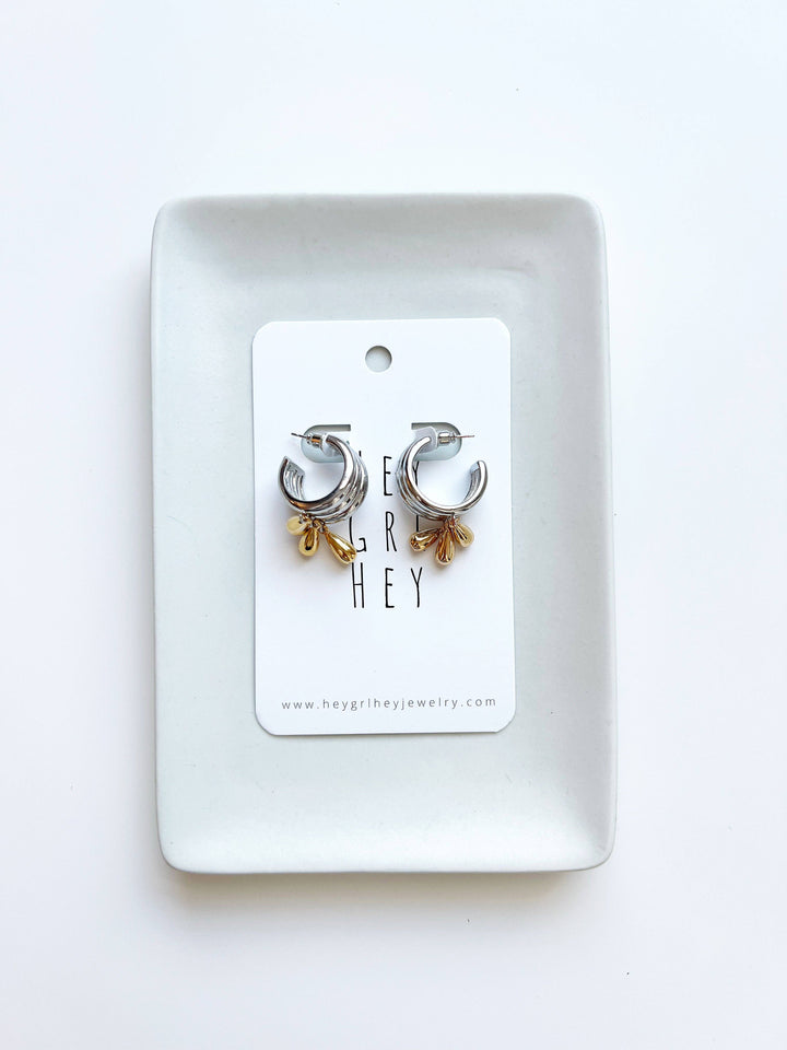 Silver and Gold Hoop Earrings
