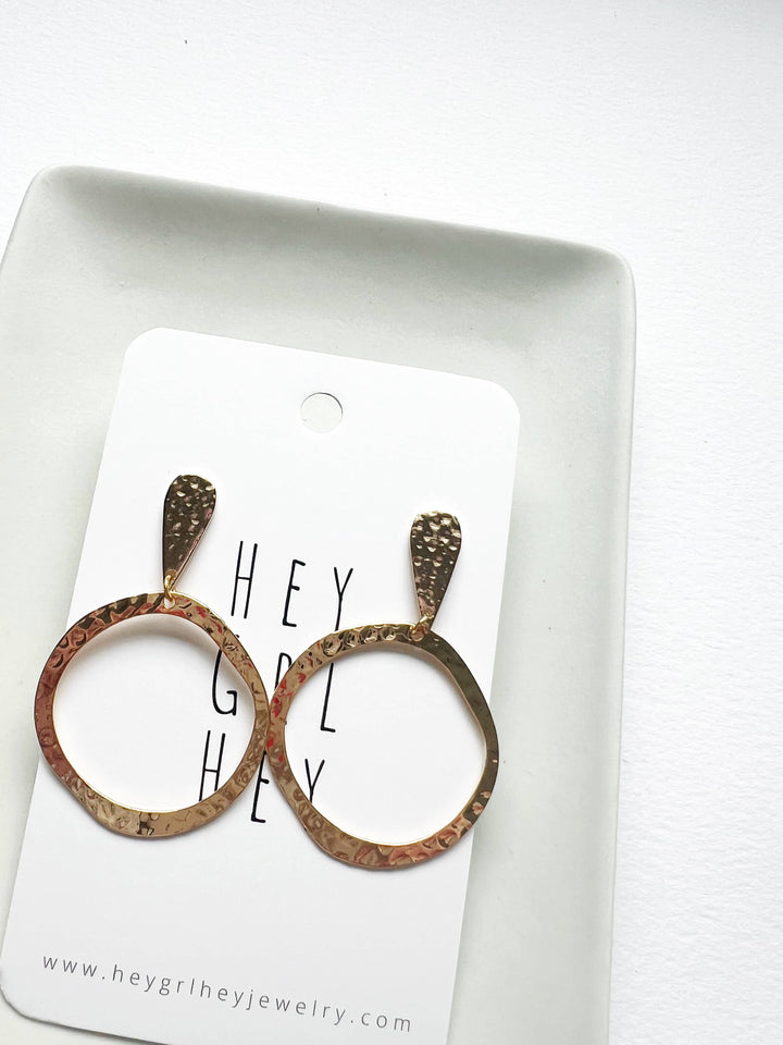 Hammered Hoop Earrings