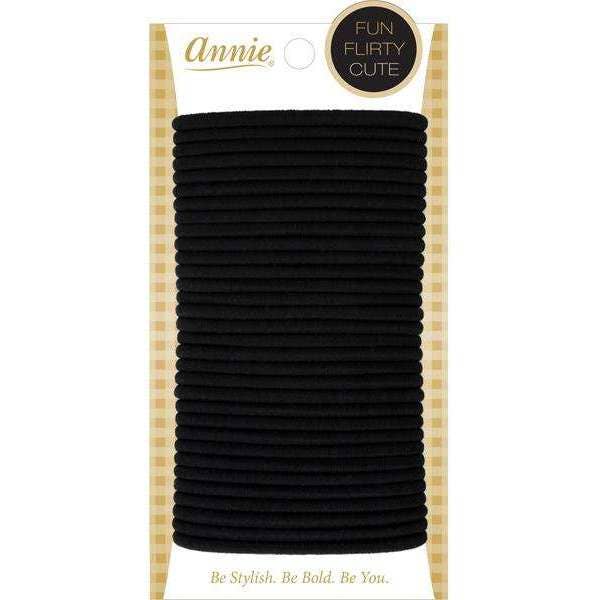 Annie Ponytail Elastics 6" 32ct Black