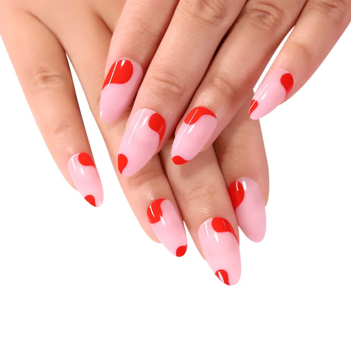 Cherry On Top Red Abstract Negative Space Press-On Nails