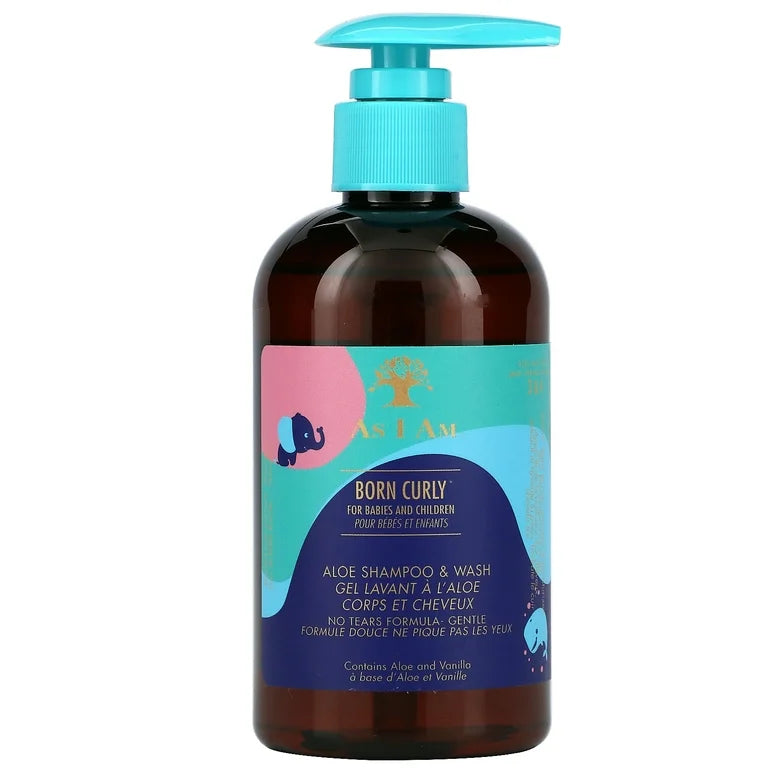 As I Am Born Curly Aloe Shampoo and Wash for Babies and Children