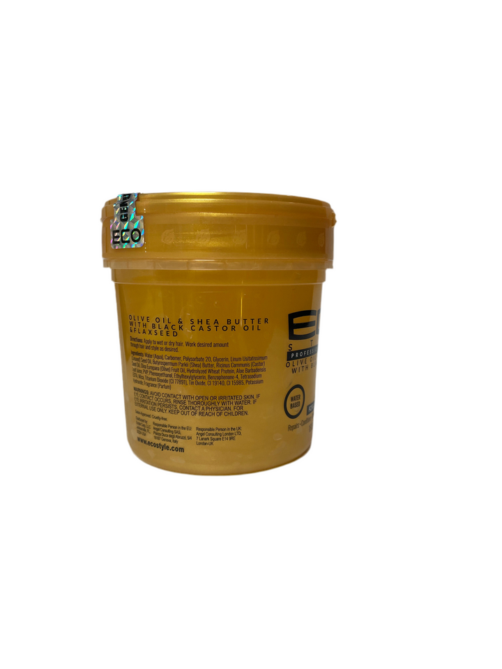 Ecostyle Olive Oil & Shea Butter Black Castor Oil Gel Gold 16oz