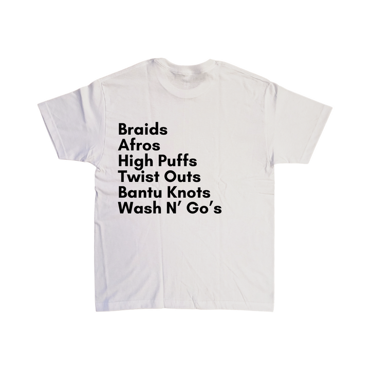 Textured Hair Styles White Tee