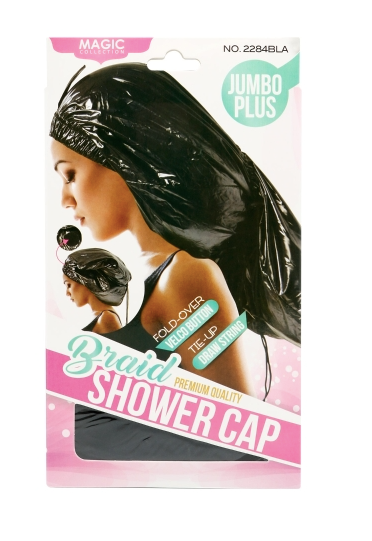 Magic Collection Super Jumbo Braid Shower Cap (Black)