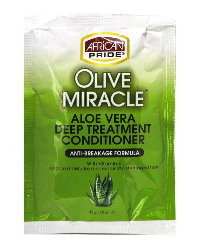 African Pride Olive Miracle Aloe Vera Deep Treatment Conditioner Packet 1.5oz