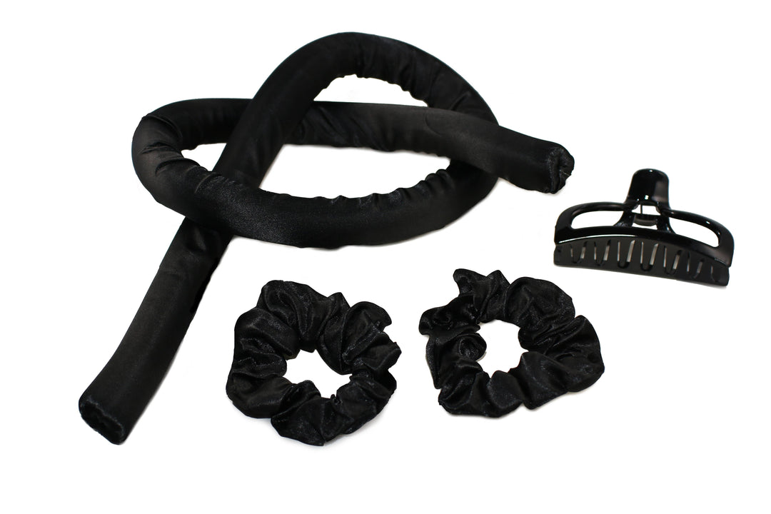 Black Heatless Satin Curler