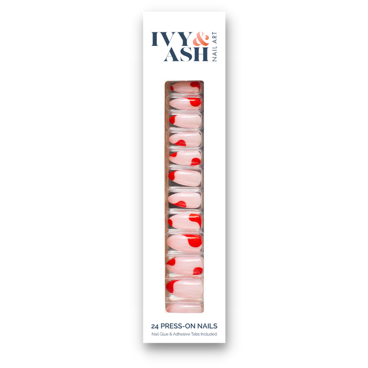 Cherry On Top Red Abstract Negative Space Press-On Nails