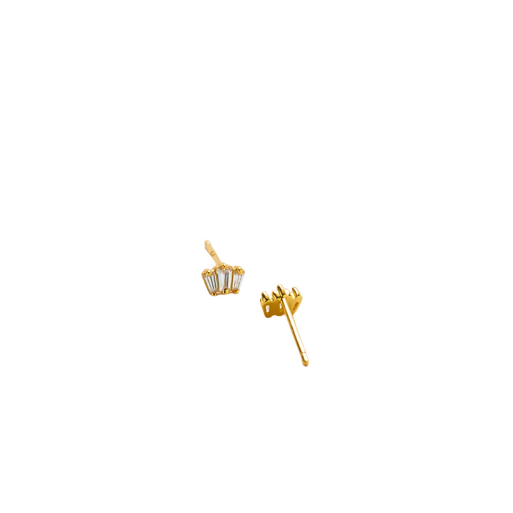 Trio Baguette Gold Vermeil Studs