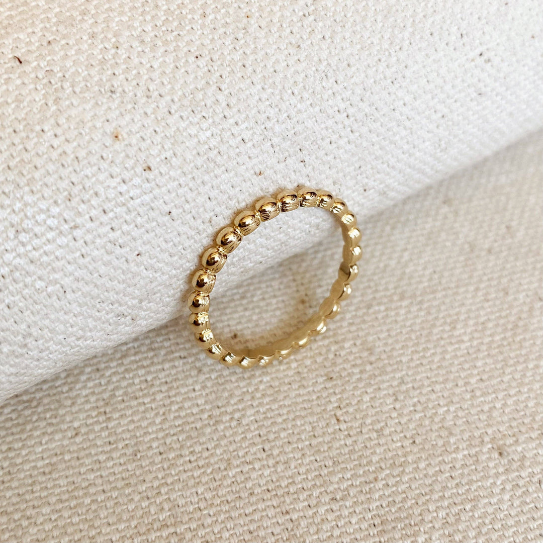 GoldFi - 18k Gold Filled Beaded Band Ring: 6