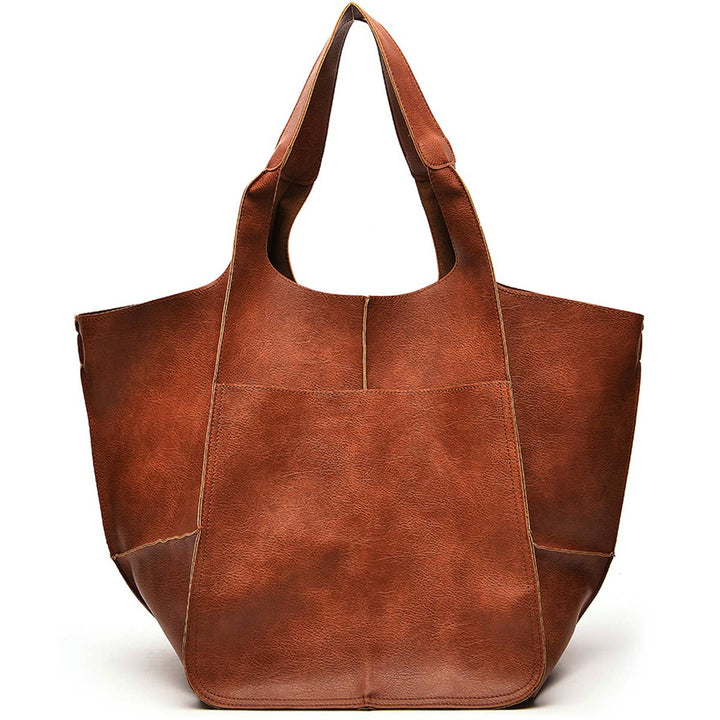 Large Faux Leather Everything Tote