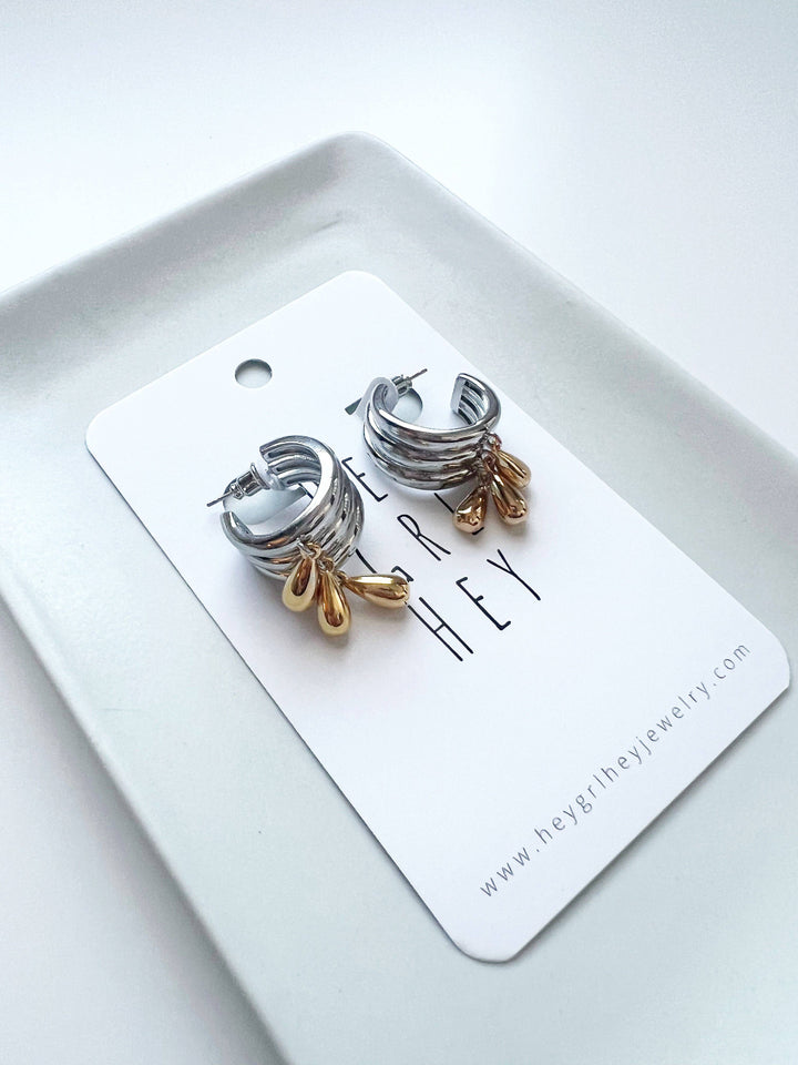 Silver and Gold Hoop Earrings