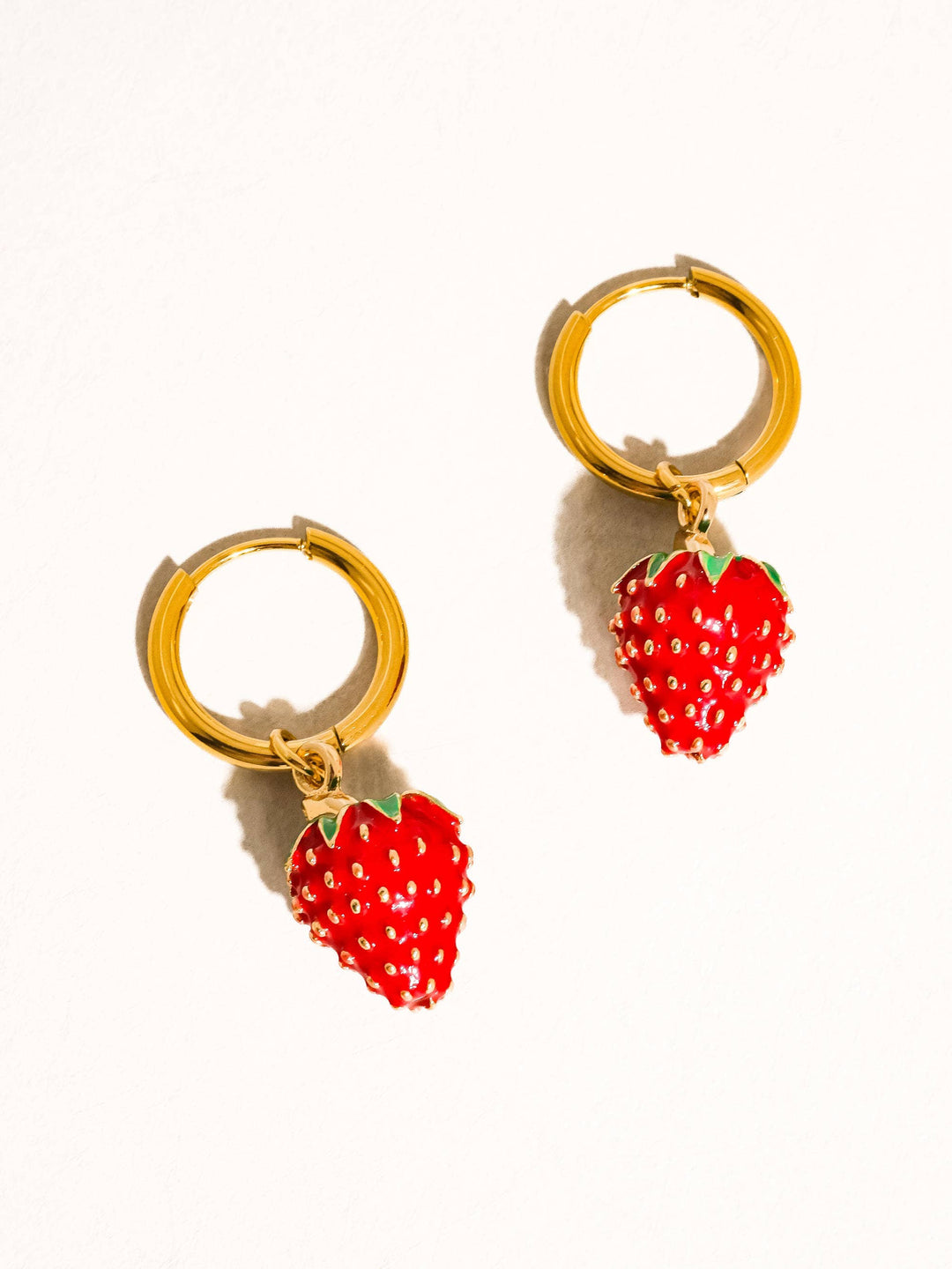 18K Gold Non-Tarnish Strawberry Earrings