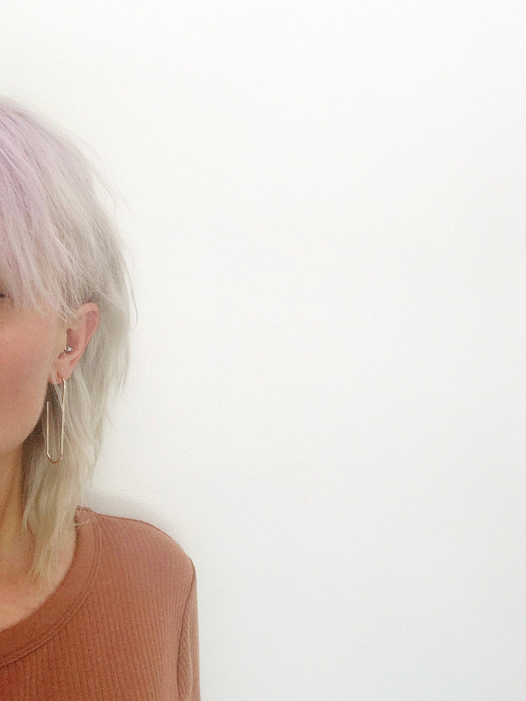 Paperclip Hoop Earrings in Gold