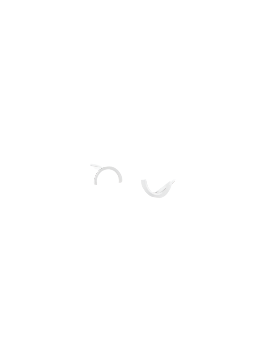 Silver Mini Arc Stud Earrings