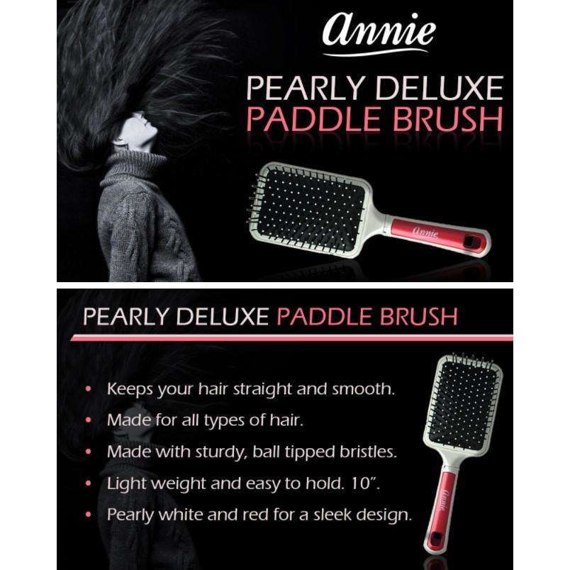 Annie Pearly Deluxe Paddle Brush Red