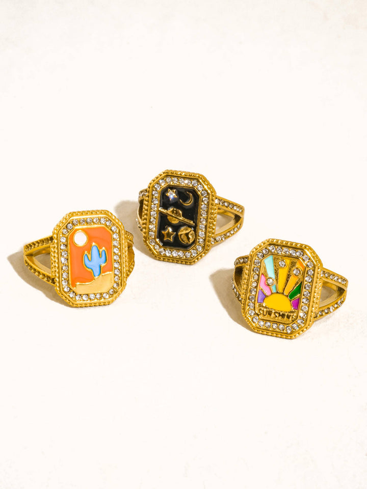 18K Gold Non-Tarnish Statement Ring
