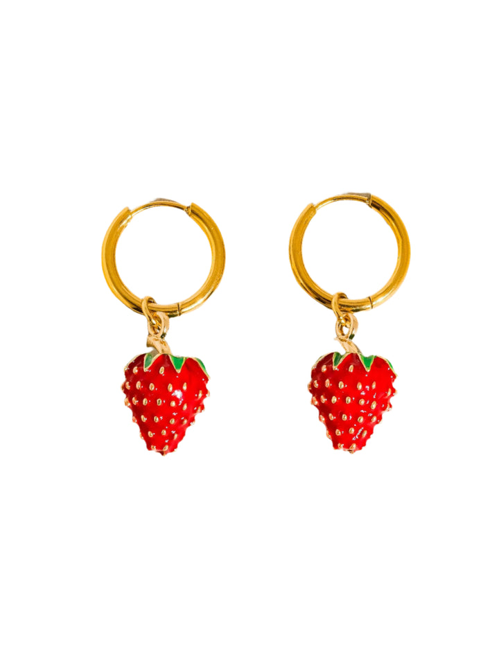 18K Gold Non-Tarnish Strawberry Earrings