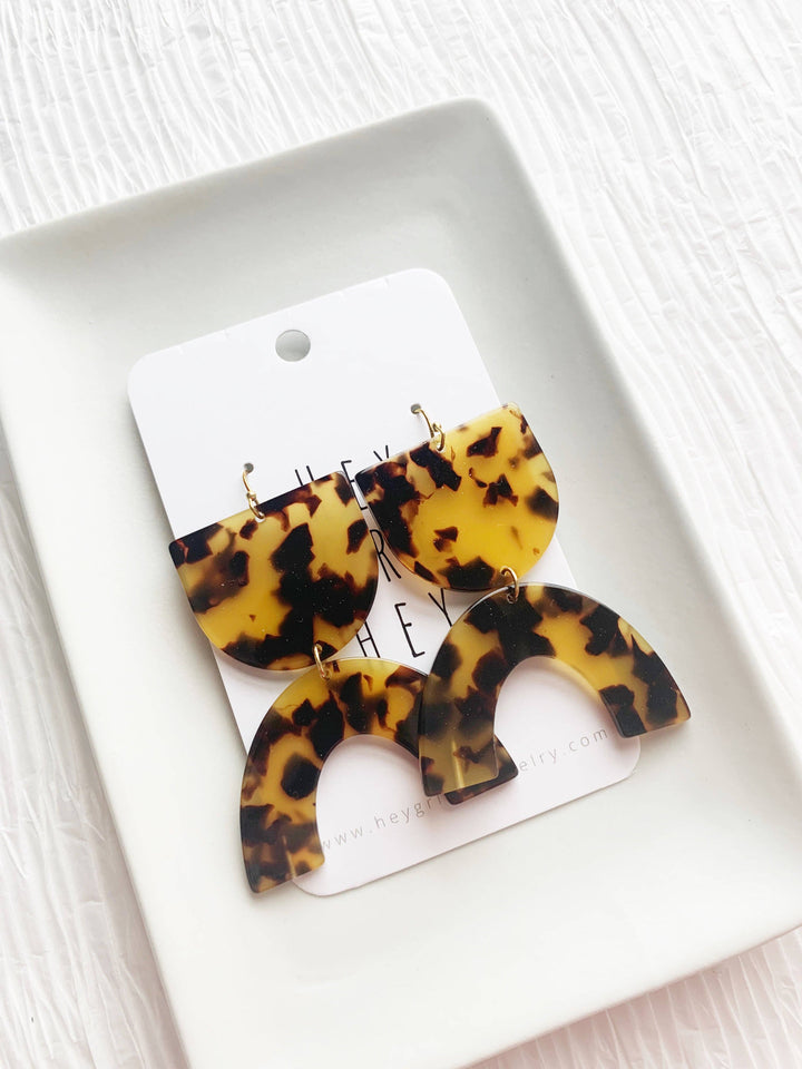 Amber Tortoise Shell Earring