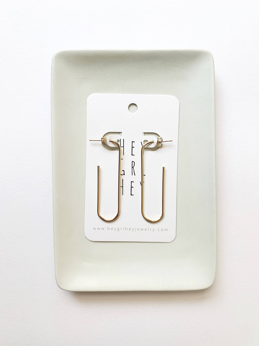 Paperclip Hoop Earrings in Gold