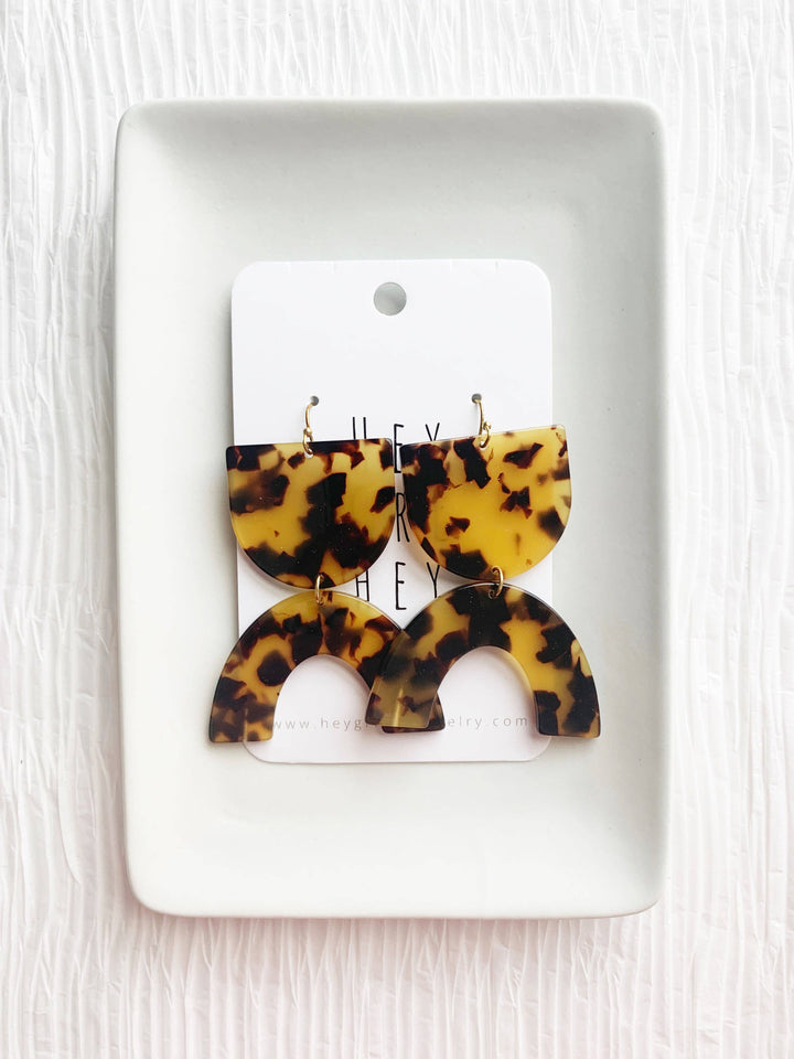 Amber Tortoise Shell Earring