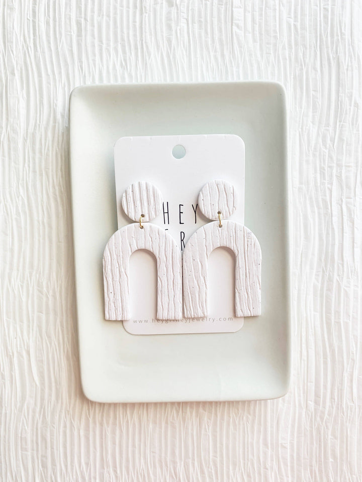 White Arch Earrings