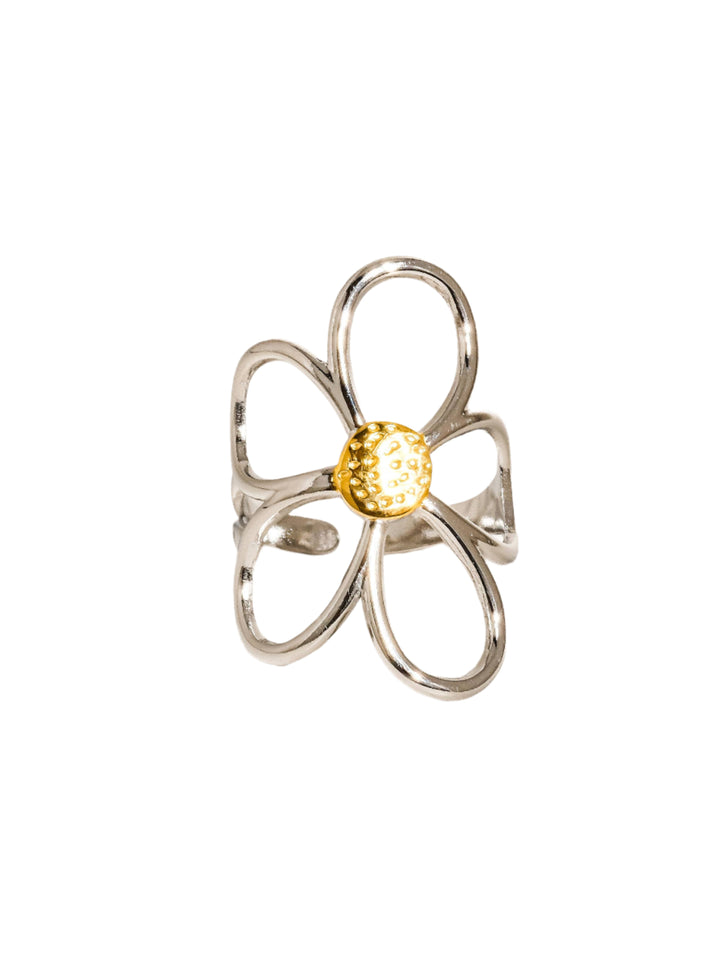 Two-Toned Flower Ring (Size 7)