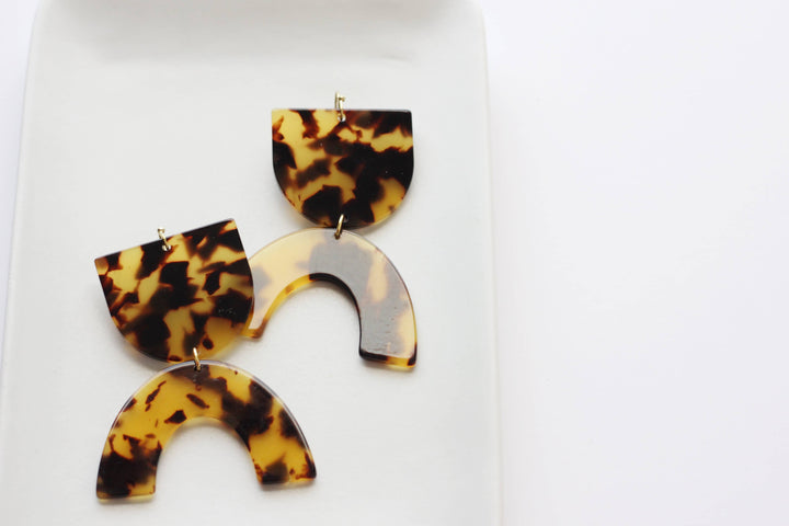 Amber Tortoise Shell Earring
