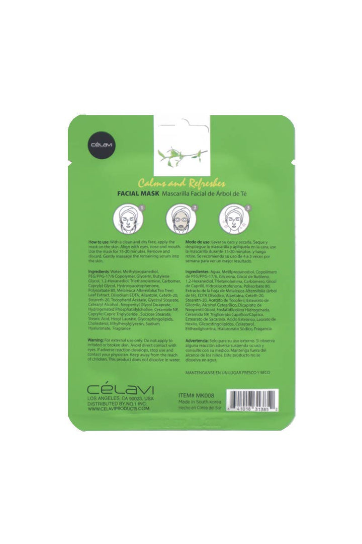 Celavi Tea Tree Facial Mask Calms & Refreshes