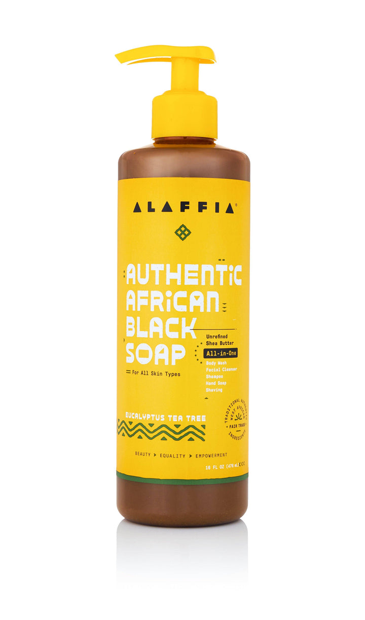 Alaffia - Authentic African Black Soap All-In-One - Eucalyptus Tea Tree, 16 oz