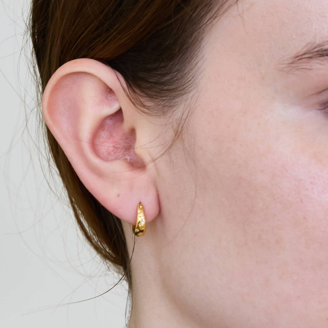 Moon & Star Gold Hoop Earrings