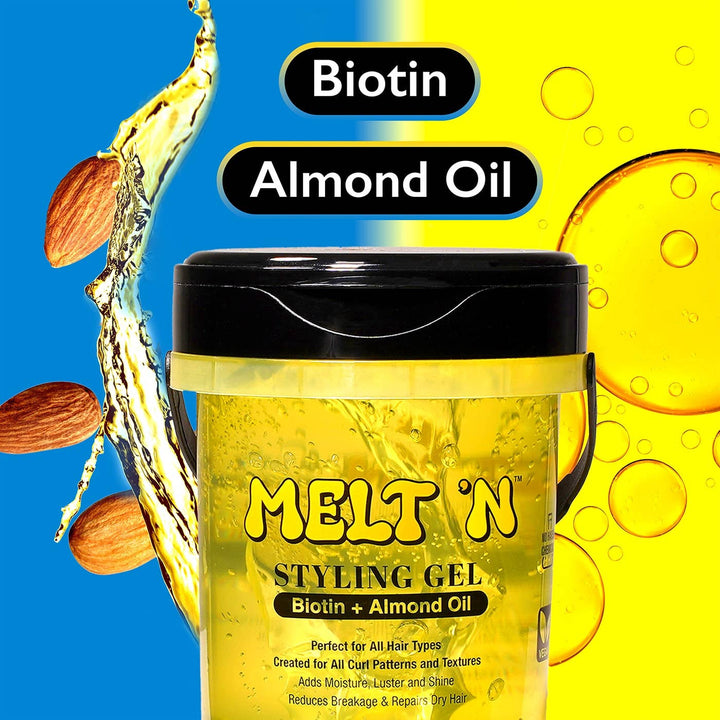 EBIN MELT'N Styling Gel - Almond Oil + Biotin 32oz