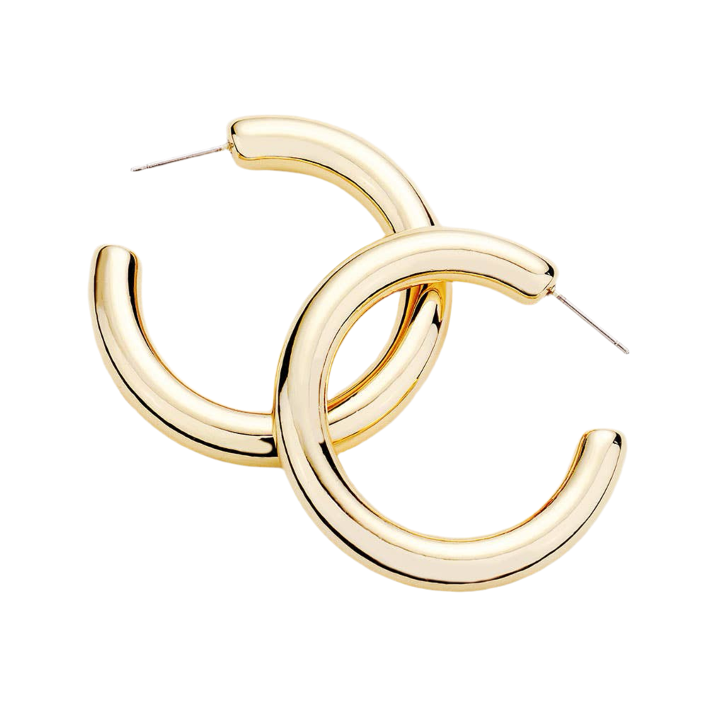 Bold Metal Half Hoop Earrings