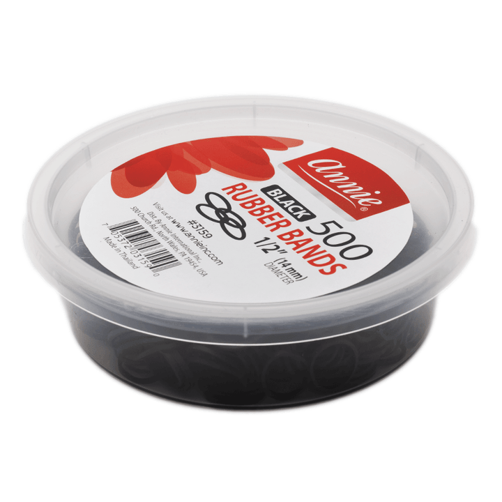 Annie Rubber Bands 500Ct Black Tub