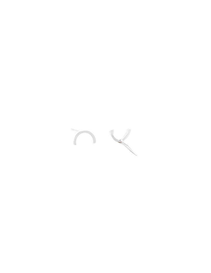 Silver Mini Arc Stud Earrings