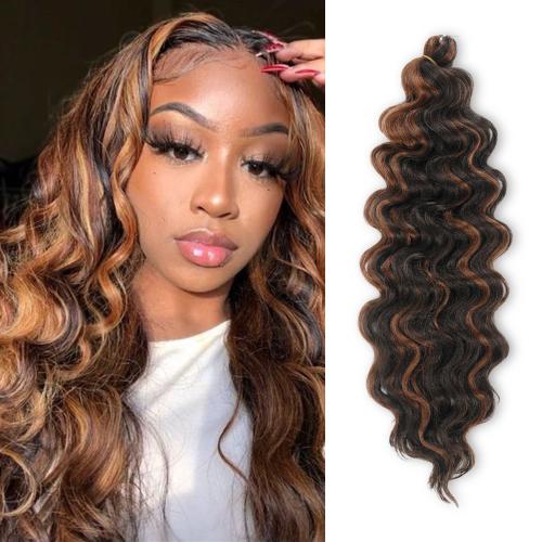 Authentic Synthetic Hair Crochet Braids 6X Value Pack Ocean Wave 20"