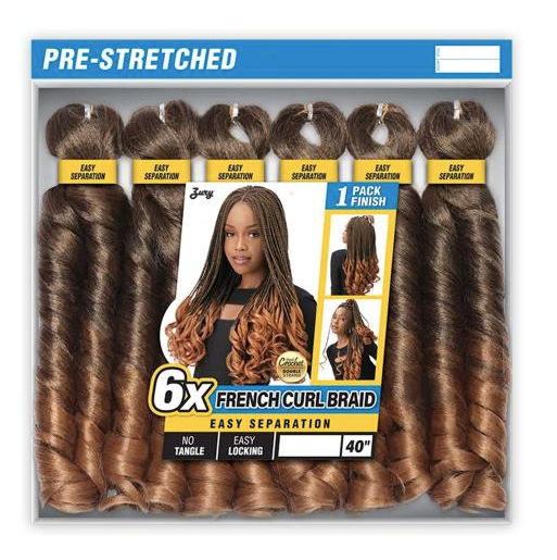 6X Royal Zury Crochet Braiding Hair French Curl Braid (40")