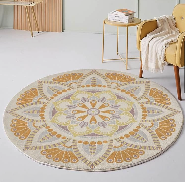 Modern Moroccan-Style Round Area Rug