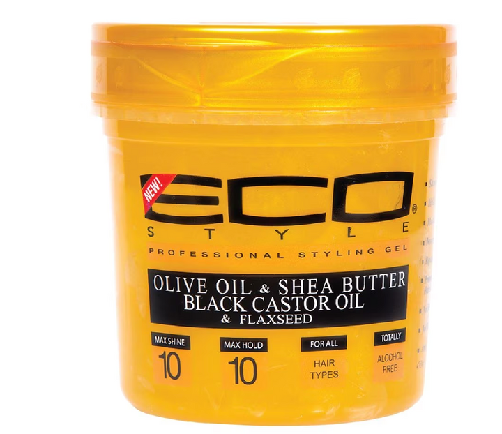 Ecostyle Olive Oil & Shea Butter Black Castor Oil Gel Gold 16oz