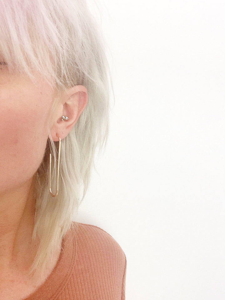 Paperclip Hoop Earrings in Gold