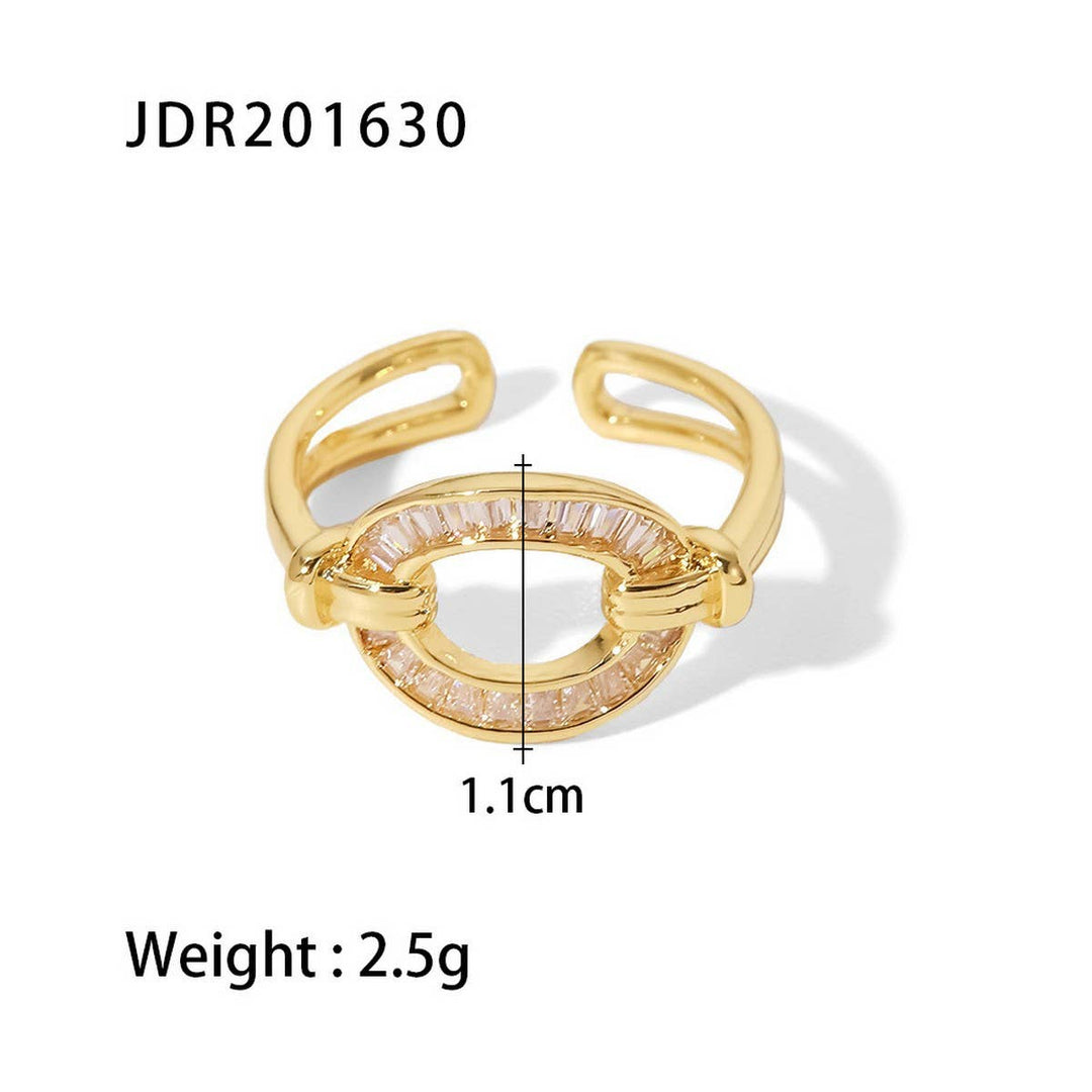 Baguette Circle Open Gold Ring