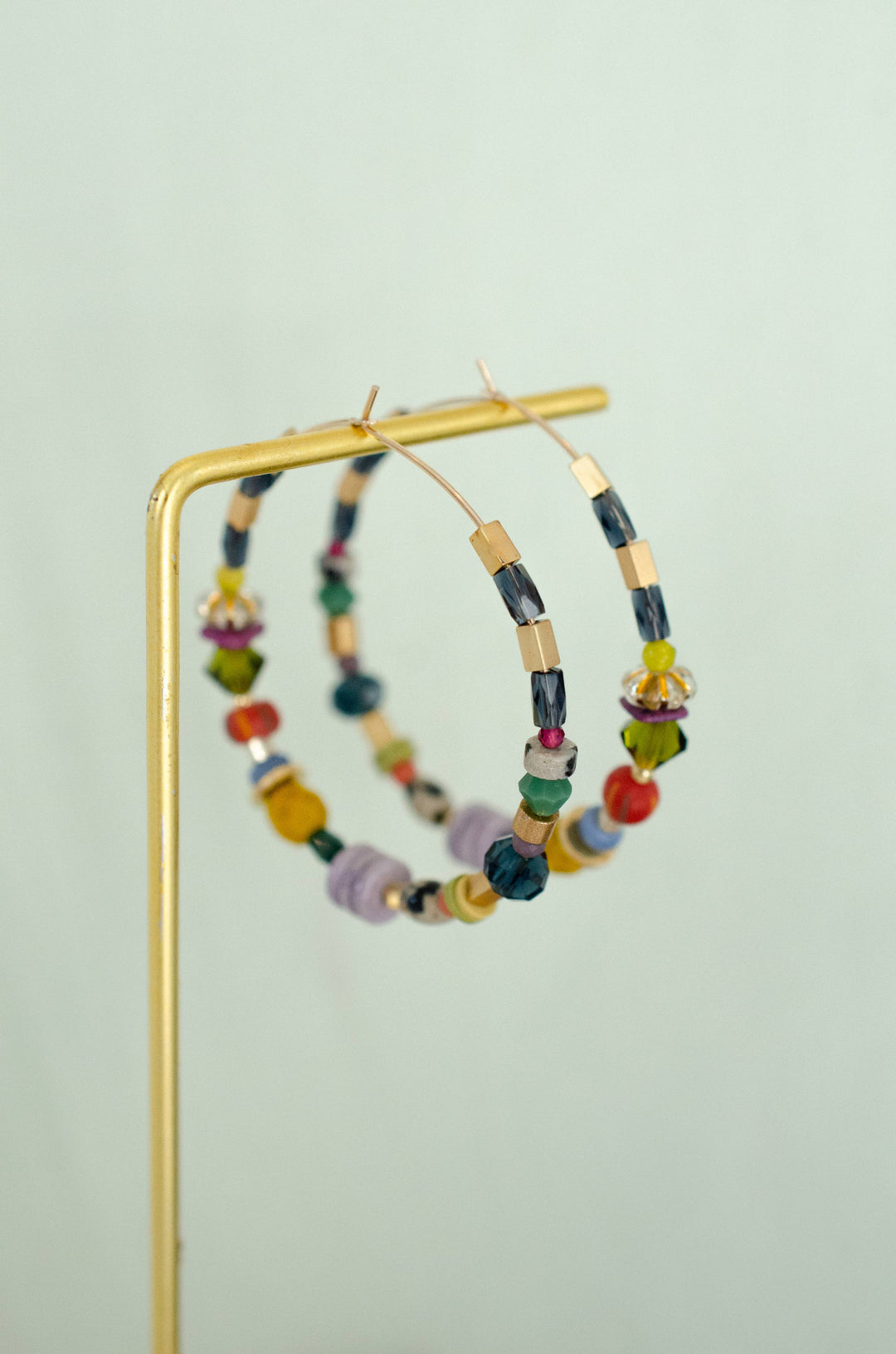 Vibrant Beaded Museum Hoop Earrings