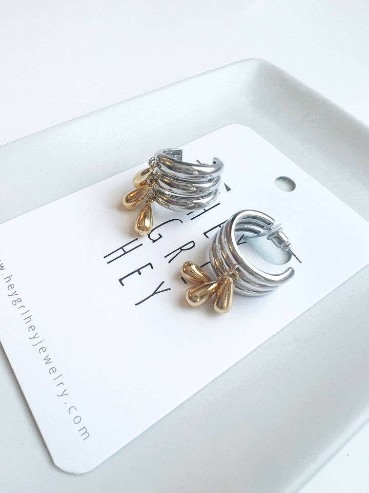Silver and Gold Hoop Earrings