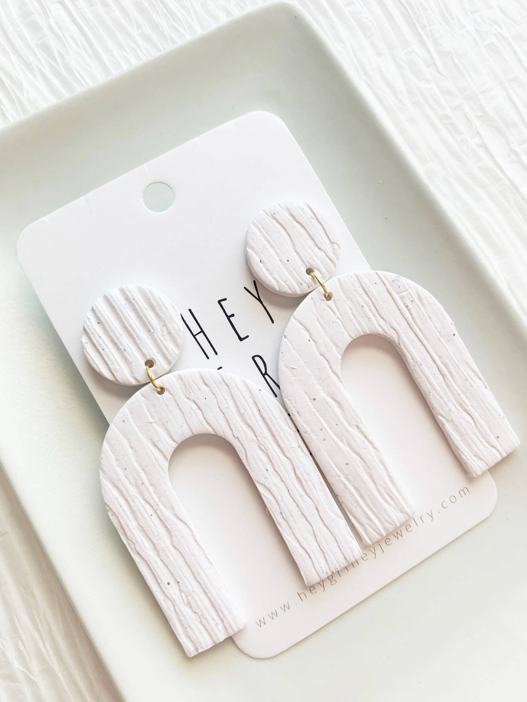 White Arch Earrings