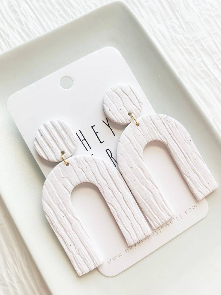 White Arch Earrings