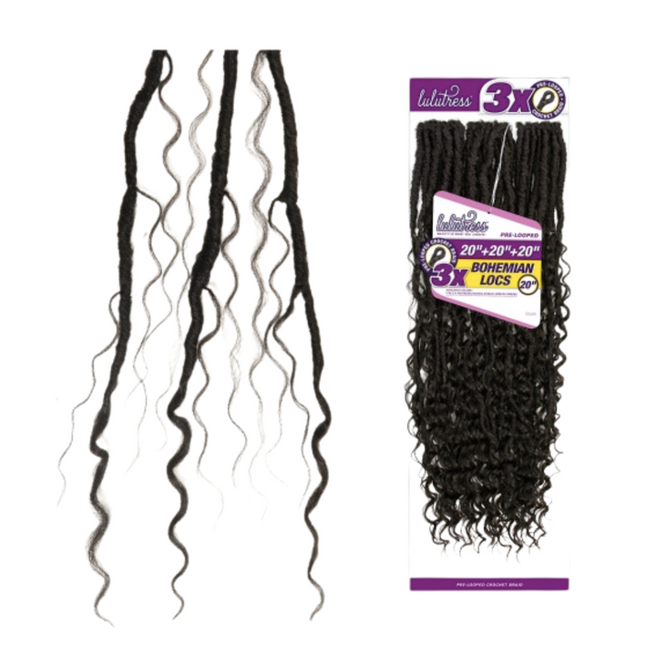 Lulutress 3X Pre-Looped Crochet Bohemian Locs 20"