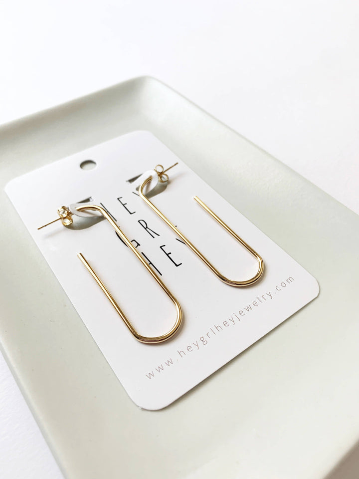 Paperclip Hoop Earrings in Gold