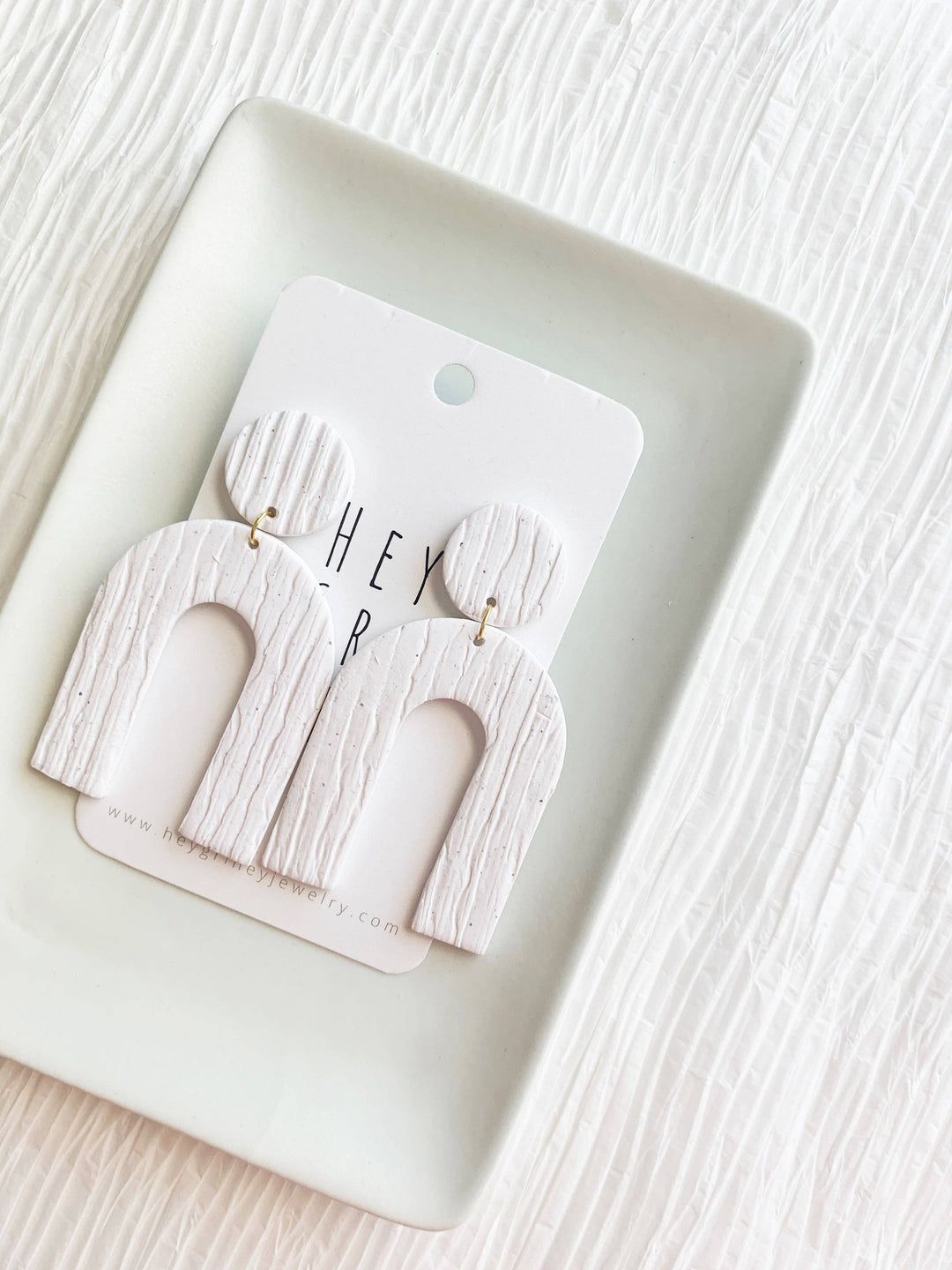 White Arch Earrings
