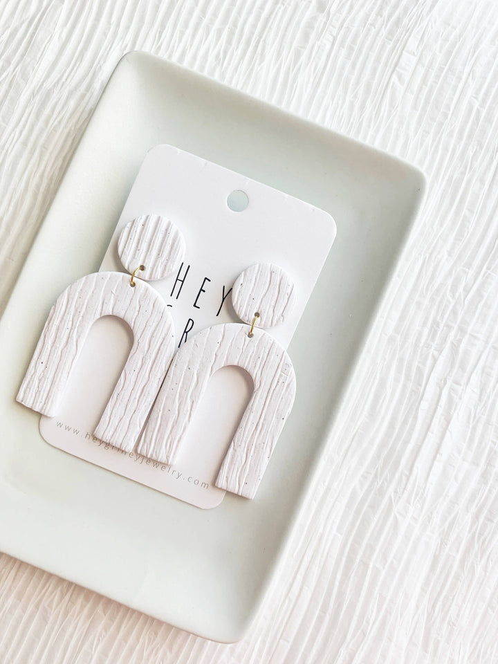 White Arch Earrings