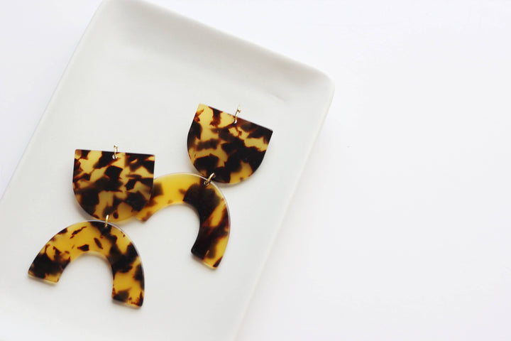 Amber Tortoise Shell Earring